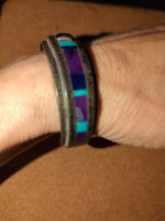 Vintage Navajo Turquoise Lapis Tourmaline Sterling Silver Bracelet