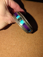 Vintage Navajo Turquoise Lapis Tourmaline Sterling Silver Bracelet
