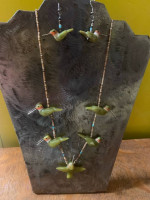 hummingbird necklace & earrings