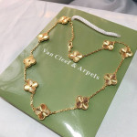 🍀💥 18k Gold Jewelry Clover Van Cleef Necklace BRAND NEW*