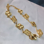🍀💥 18k Gold Jewelry Clover Van Cleef Necklace BRAND NEW*