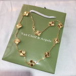 🍀💥 18k Gold Jewelry Clover Van Cleef Necklace BRAND NEW*