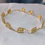 🍀💥 18k Gold Jewelry Clover Van Cleef Necklace BRAND NEW*