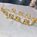 🍀💥 18k Gold Jewelry Clover Van Cleef Necklace BRAND NEW*