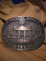 BELT BUCKLE ⭐ Solid Brass 'SOUTHFORK RANCH' Dallas Texas