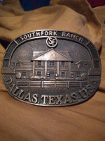 BELT BUCKLE ⭐ Solid Brass 'SOUTHFORK RANCH' Dallas Texas
