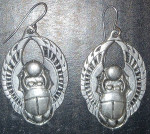 Scarab silver earrings