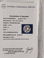 EGL certified With paperwork, 1.37ct Solitare Diamond Ring With 14k Wh