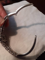 Cuff bracelet with labradorite and multi gemstones in Platinum Bond