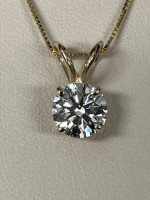 Beautiful 14K Gold Necklace with 2.04 carat Diamond Solitaire Pendant