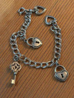 Solid Sterling Silver Heart Charm Bracelet