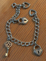 Solid Sterling Silver Heart Charm Bracelet
