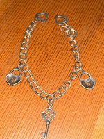 Solid Sterling Silver Heart Charm Bracelet