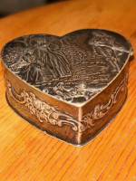 Victorian Era sterling silver heart box