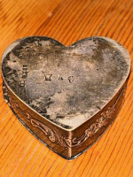 Victorian Era sterling silver heart box