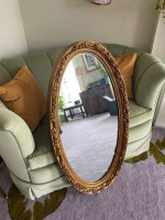 2000s Gilt Oval Mirror
