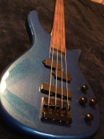 Fretless Electric Bass Sapphire Blue Metallic New