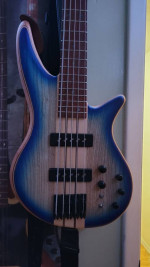 Jackson Pro Series Spectra Bass SB V Poplar Burl - Blue Burst