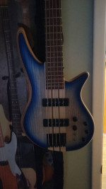 Jackson Pro Series Spectra Bass SB V Poplar Burl - Blue Burst