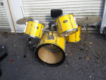vintage 1990's Pearl Export series  Flash yellow 4 piece drumset