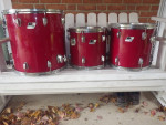 3 LUDWIG ROCKER TOM DRUMS GROUP MAROON PRICE SLASHED FOR CHRISTMAS!!!