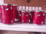 3 LUDWIG ROCKER TOM DRUMS GROUP MAROON PRICE SLASHED FOR CHRISTMAS!!!