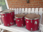 3 LUDWIG ROCKER TOM DRUMS GROUP MAROON PRICE SLASHED FOR CHRISTMAS!!!