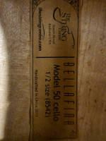 1/2 size Bellafina cello
