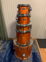 YAMAHA BRAND NEW SIX PIECE DRUM SET IN HONEY AMBER COLOR