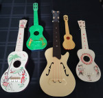 5 old ukuleles from 50's and 60's