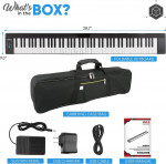 Pyle Electric Keyboard Piano 88 Keys - Portable Foldable Digital Piano