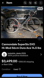 Cannondale Supersix Evo Hi-Mod 12.5lb 60cm Won "Best Bike in the World" Title