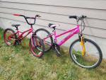 Girls pink bikes