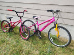 Girls pink bikes