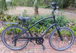 LIKE NEW ELECTRA TOWNIE 7D HYBRID CRUISER WITH LIGHTS, REAR RACK