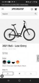 Womens Specialized Roll Small frame