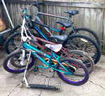4 bikes plus scooter $5 & up or $50 for all