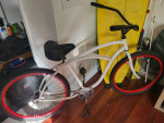 Custom White / Red Rim Beach Cruiser Updated