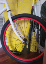 Custom White / Red Rim Beach Cruiser Updated