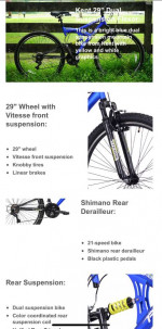 Mens woman’s unisex mountain bike 26 and 29 wheels have 4