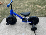 12" BALANCE  BIKE WITH TRAINING WHEELS  $40
