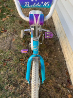 Giant Pudd’n 16 Girl’s 16” Bike Purple Teal White w/ Training Wheels