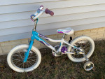 Giant Pudd’n 16 Girl’s 16” Bike Purple Teal White w/ Training Wheels