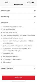Peloton bike