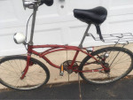 Custom Schwinn bike - steering wheel, 3 speed coaster brake, generator
