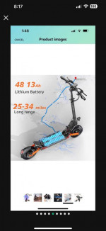 JOYOR S Electric Scooter, Dual Disk Brake System & Shock Absorption, 800W Motor