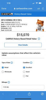 2014 Honda CR-V EX FWD 75,000 mi