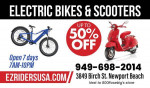 E BIKES WHOLESALE RENT FIRST 39.99 NEWPORT BEACH HUGE SELECTION!
