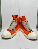 Rick Owens DRKSHDW Scarpe Jumbo Lace High-top Denim Trainers In Orange