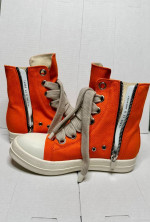 Rick Owens DRKSHDW Scarpe Jumbo Lace High-top Denim Trainers In Orange